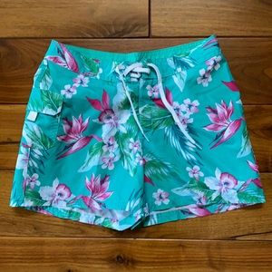 Okanu Tropical Print Board Shorts Girls Size 12/14